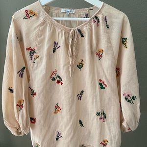 Madewell Floral Pink Blouse